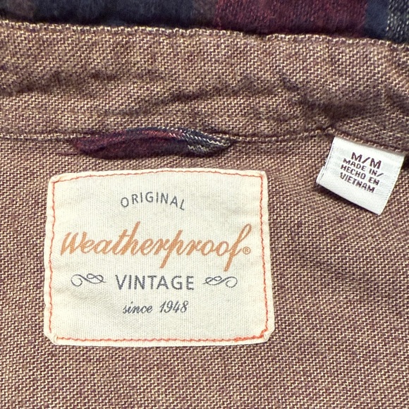 Weatherproof Men's Red and Gray Plaid Button Down Cotton Shirt. Size M - Picture 2 of 8